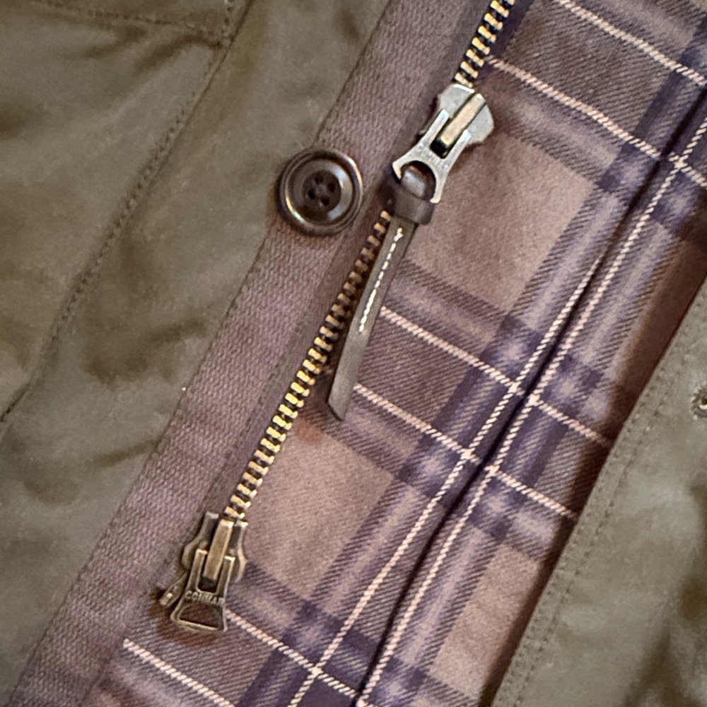 J. Crew Olive Field Jacket with Plaid Lining - Picture 3 of 5